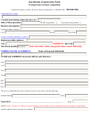 Certificate Of Authority Form Foreign (non-vermont) Corporation