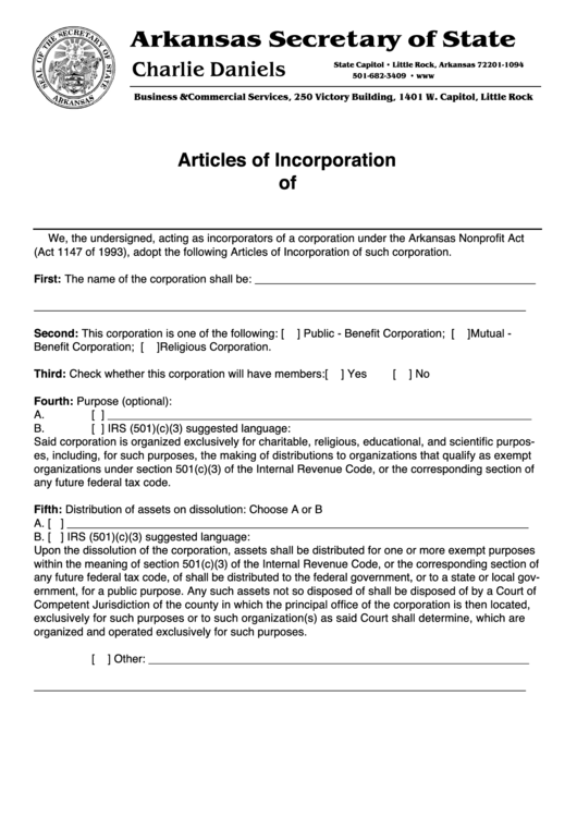 Form Npd-01 Articles Of Incorporation Printable pdf