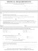 Medical Requirements Form Printable pdf
