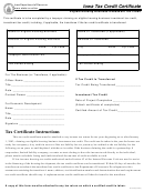 42-038 Iowa Tax Credit Certificate Form