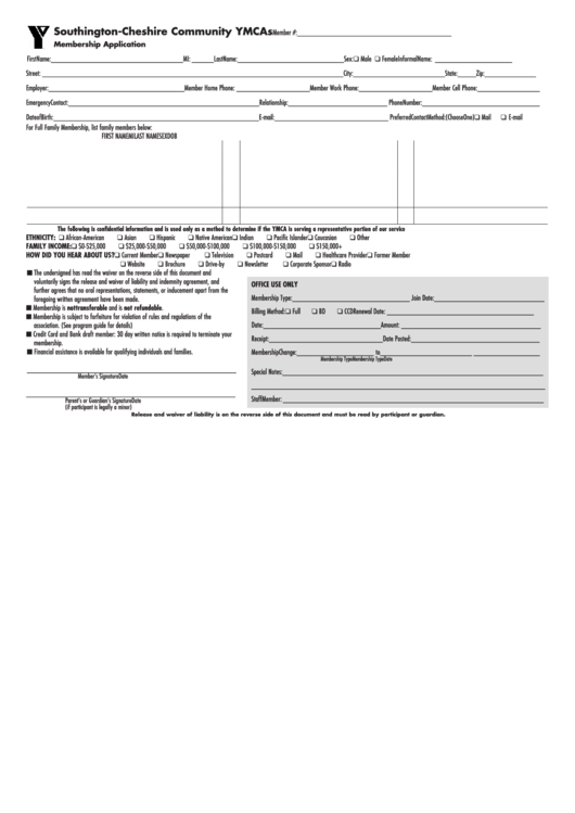 Membership Application Form Printable Pdf Download