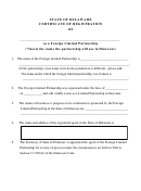 Certificate Of Registration Form As A Foreign Limited Partnership - Delaware Secretary Of State