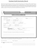 Employee Health Examination Record Form