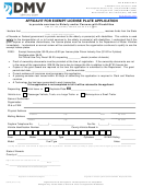 Form Sp79 - Affidavit For Exempt License Plate Application