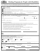 Fillable Parking Program For People With Disabilities Form Printable pdf