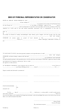 Deed Of Personal Representative Or Conservator Form