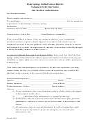 Voluntary Field Trip Notice And Medical Authorization Form