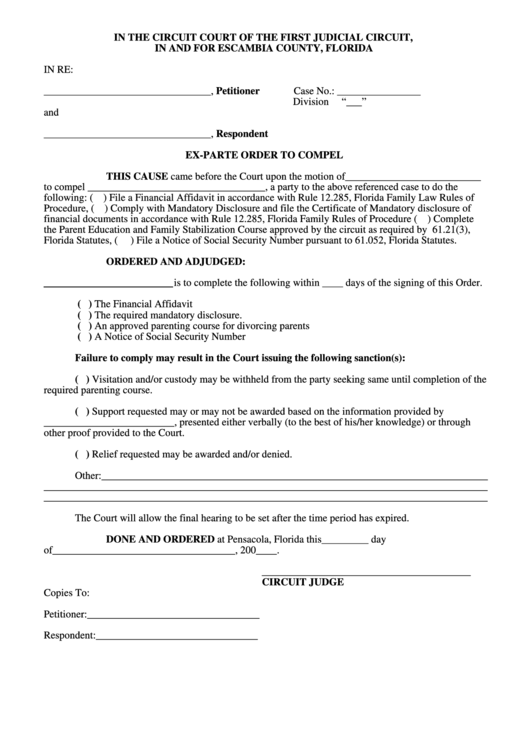 12 Florida Family Law Forms And Templates Free To Download In PDF