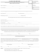 Claim For Refund Form - City Of Louisville, Ohio