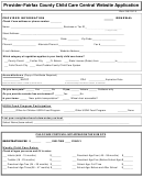 Provider-fairfax County Child Care Central Website Application Form