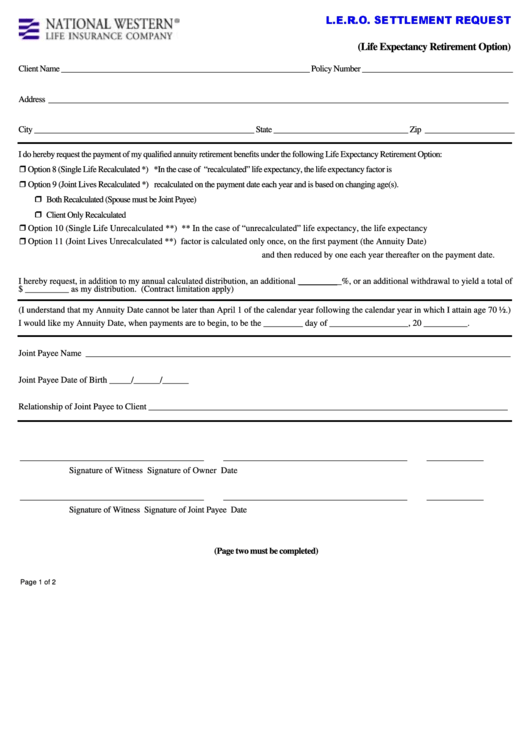 Fillable Form Sp-8130 - Settlement Request Printable pdf