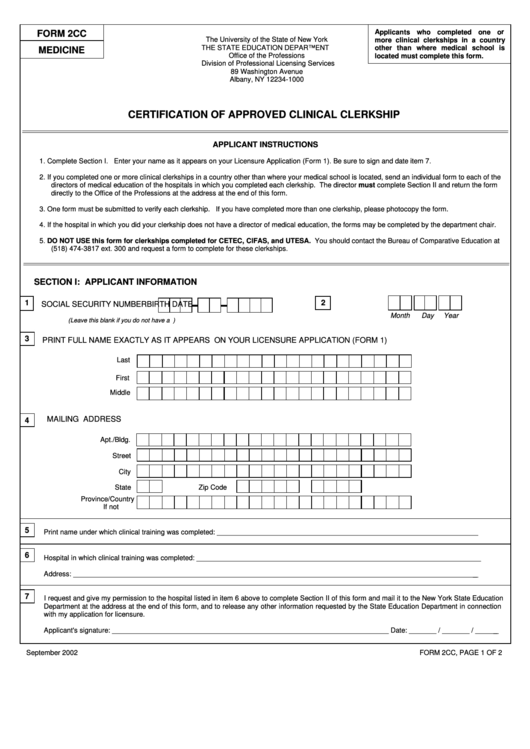 legal 7 board practice form wa Of Clerkship Form  Certification  Approved 2cc Clinical