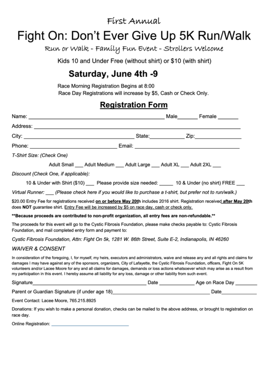 Family Event Registration Form Printable pdf