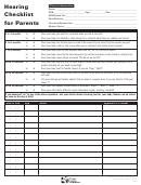 Hearing Checklist For Parents Form