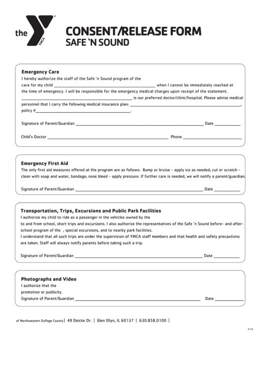 Consent/release Form - Safe 