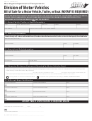 Form Dmv-7-tr - Bill Of Sale For A Motor Vehicle, Trailer, Or Boat