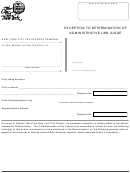 Exception Form To Determination Of Administrative Law Judge - Nyc