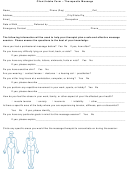 Therapeutic Massage Client Intake Form