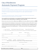 City Of Bardstown Automatic Payment Program Authorization Form