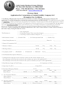 Precious Metal Application For Corporation Or Limited Liability Company Llc Occupation Tax Certificate Form - Cobb County Business License Division
