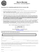 Request For A Death Certificate Template - State Of California