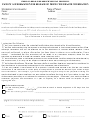 Patient Authorization For Release Of Protected Health Information Form - Indiana Healthcare Physician Services