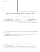 Modification And Supplement To Deed Of Trust Form - State Of California