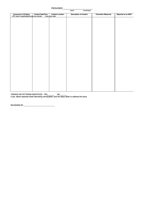 Fillable Ui Log Template Printable pdf