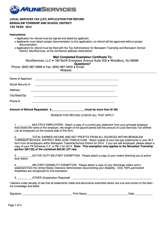 derry township local service tax form