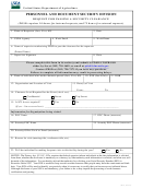 Request For Passing A Security Clearance Form - Us Department Of Agriculture