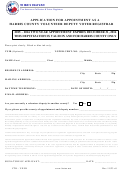 Application For Appointment As A Harris County Volunteer Deputy Voter Registrar Form