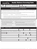 Fillable Colonial Life Health/wellness Screening Claim Form - 2015 Printable pdf