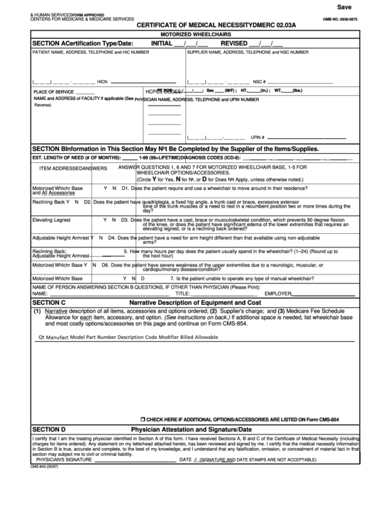 Fillable Certificate Of Medical Necessity Form printable pdf download