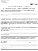 Form Cert-133 - Contractor's Exempt Purchase Certificate For A Renovation Contract With A Direct Payment Permit Holder