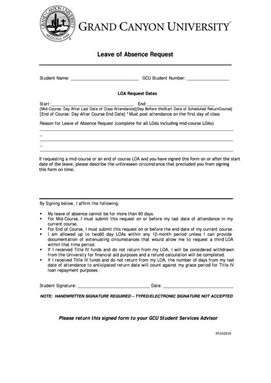 Fillable Leave Of Absence Request Form Printable pdf