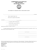 Form Ssc-110 - Statement Of Resignation Of Registered Agent - Secretary Of State, Commonwealth Of Kentucky