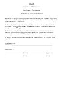 Certificate Of Compliance Form - Reduction Of Toxics In Packaging