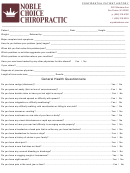 Confidential Patient History Form - Noble Choice Chiropractic