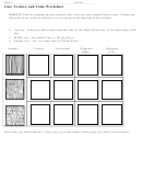 Line, Texture, And Value Worksheet