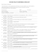 Form 581-1378-e - Ei/ecse Health Screening Checklist- Oregon