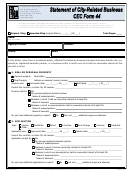 Cec Form 44 Statement Of City-related Business