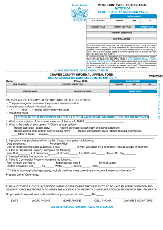 Craven County Informal Appeal Form Printable Pdf Download craven-county-informal-appeal-form-printable-pdf-download
