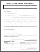 All Purpose Acknowledgment Form - State Of California