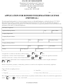 Application For Bonded Weighmasters License (indvidual) Form - Mississippi Department Of Agriculture And Commerce