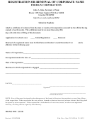 Registration Or Renewal Of Corporate Name Foreign Corporations - Nebraska Secretary Of State