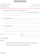 Nonprofit Corporation Articles Of Correction Form - Wyoming Secretary Of State