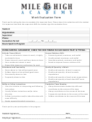 Work Evaluation Form