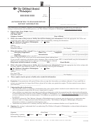 Form Mr-109 Authorization To Release / Obtain Patient Information - The Children's Hospital Of Philadelphia