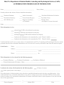 Authorization For Release Of Information Form