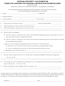 Form Ptf-653-e - Veteran Property Tax Exemption Form For Cooperative Housing Corporation Shareholders